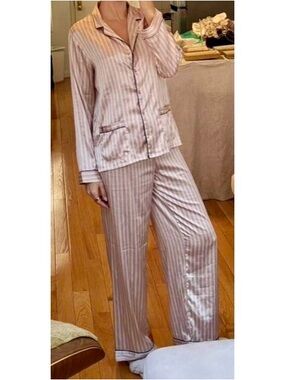 VICTORIA’S SECRET Pink & Cream Satin Pajama Set